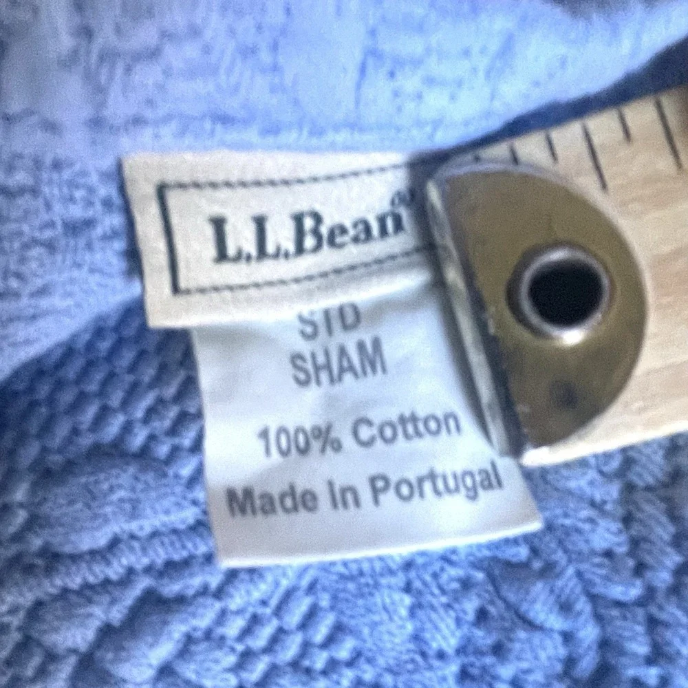LL Bean Paisley Embroidered Standard Shams Blue 18